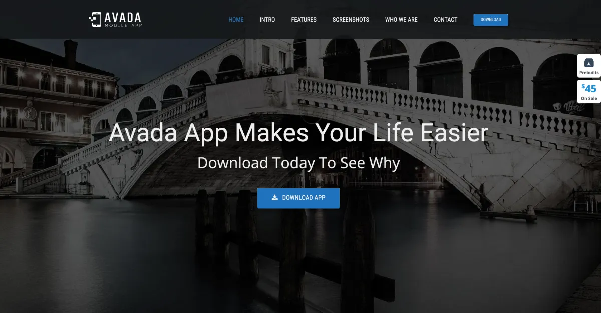 Avada Theme App Website