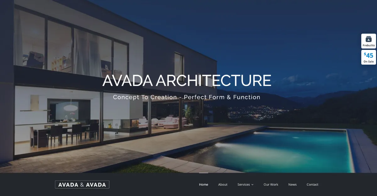 Avada Theme Architecture Website