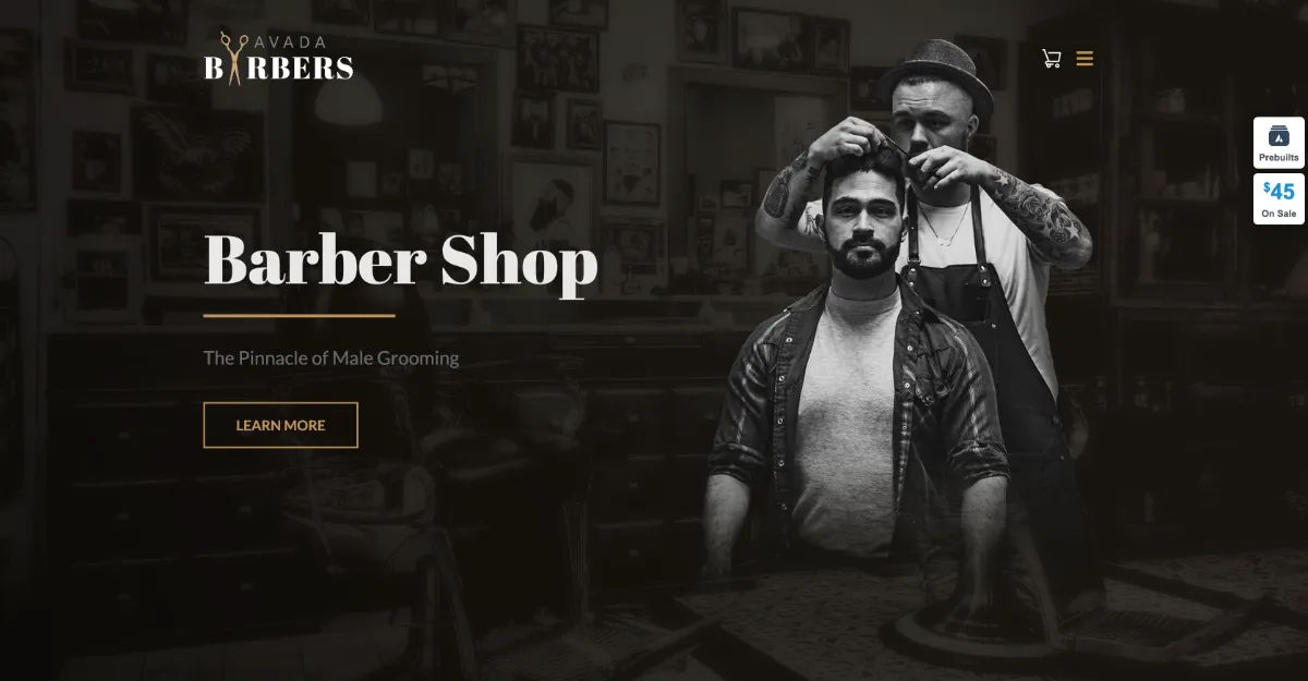 Avada Theme Barber Shop Website