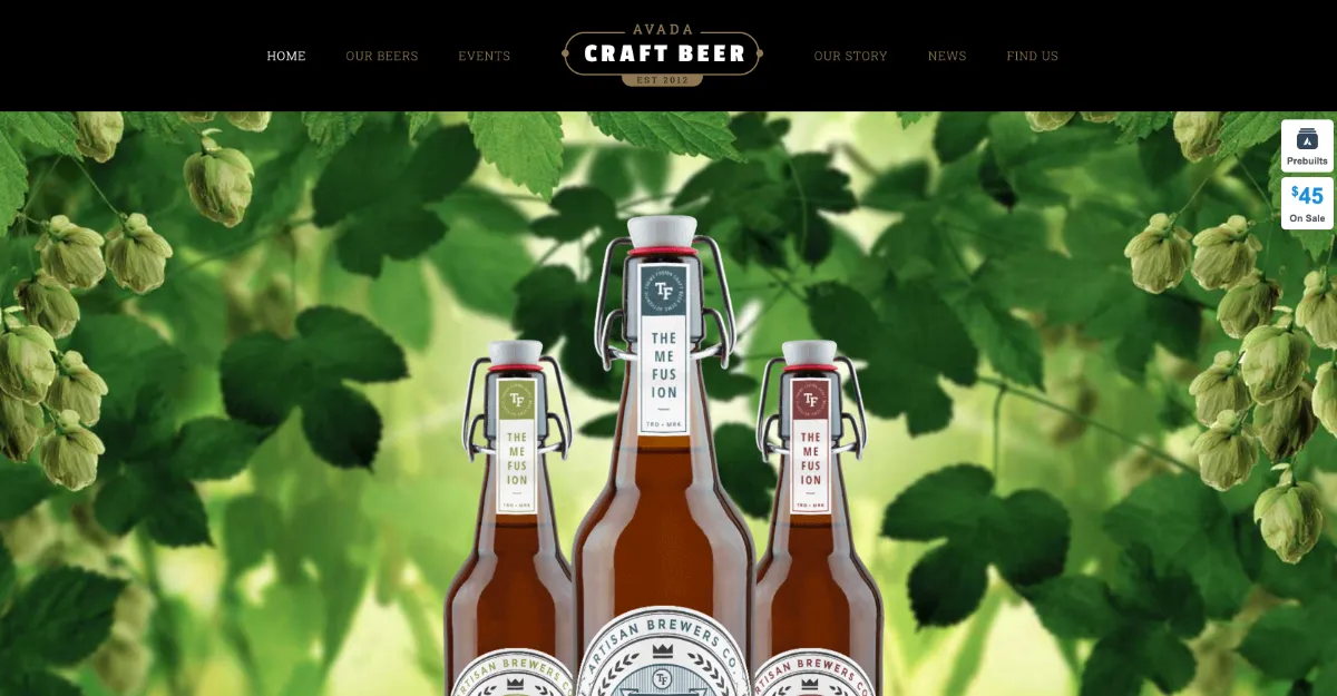 Avada Theme Beer Website