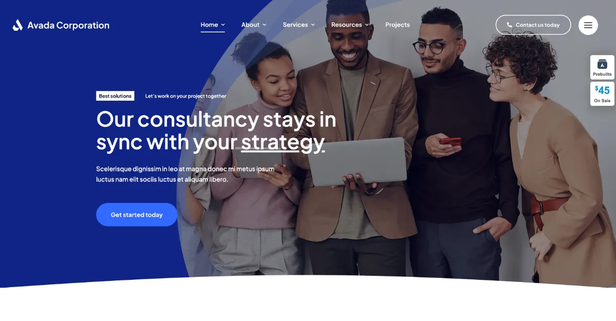 Avada Theme Corporation Website