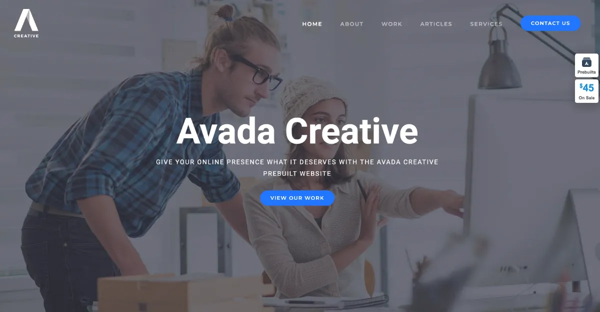 Avada Theme Creative Website