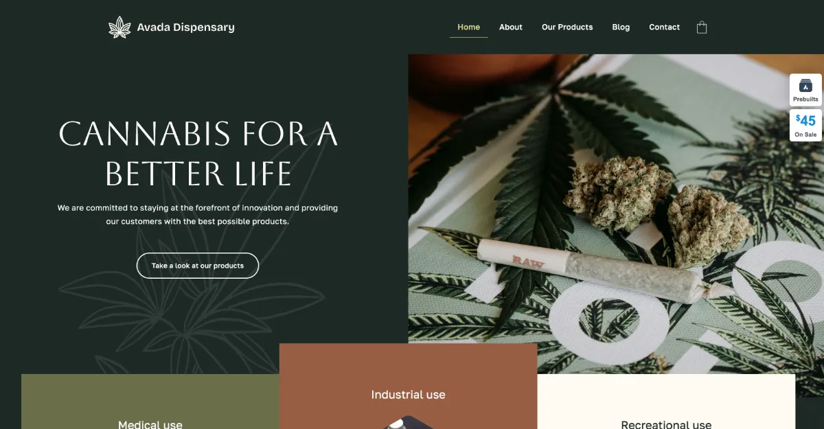 Avada Theme Dispensary Website