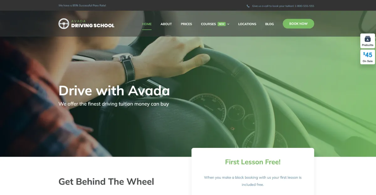 Avada Theme Driving Website