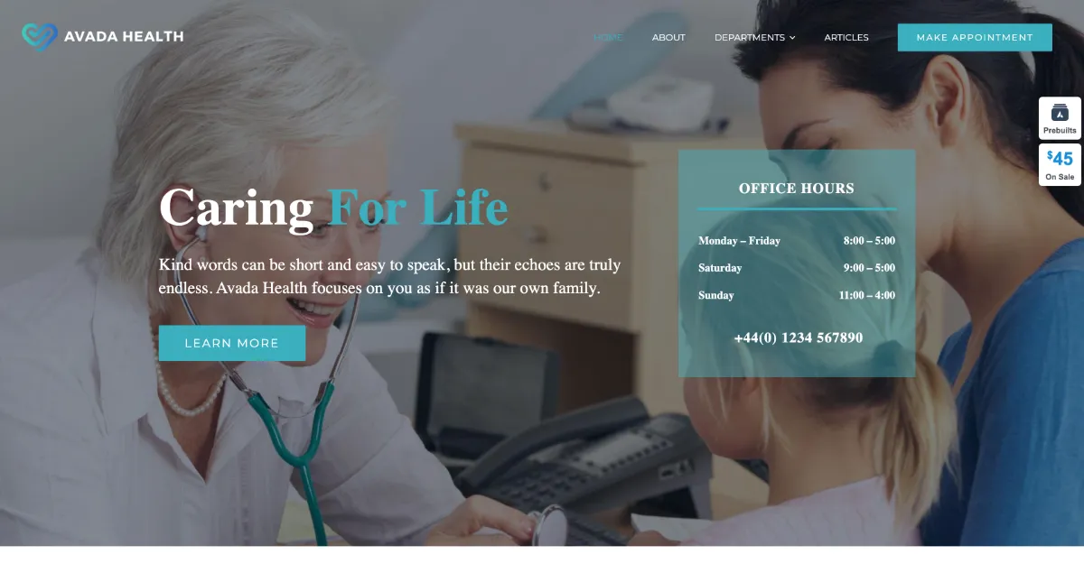 Avada Theme Health Website