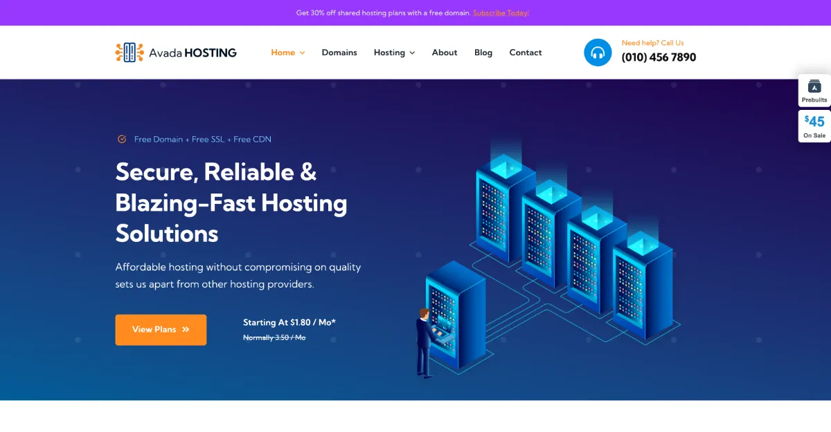 Avada Theme Hosting 2 Website