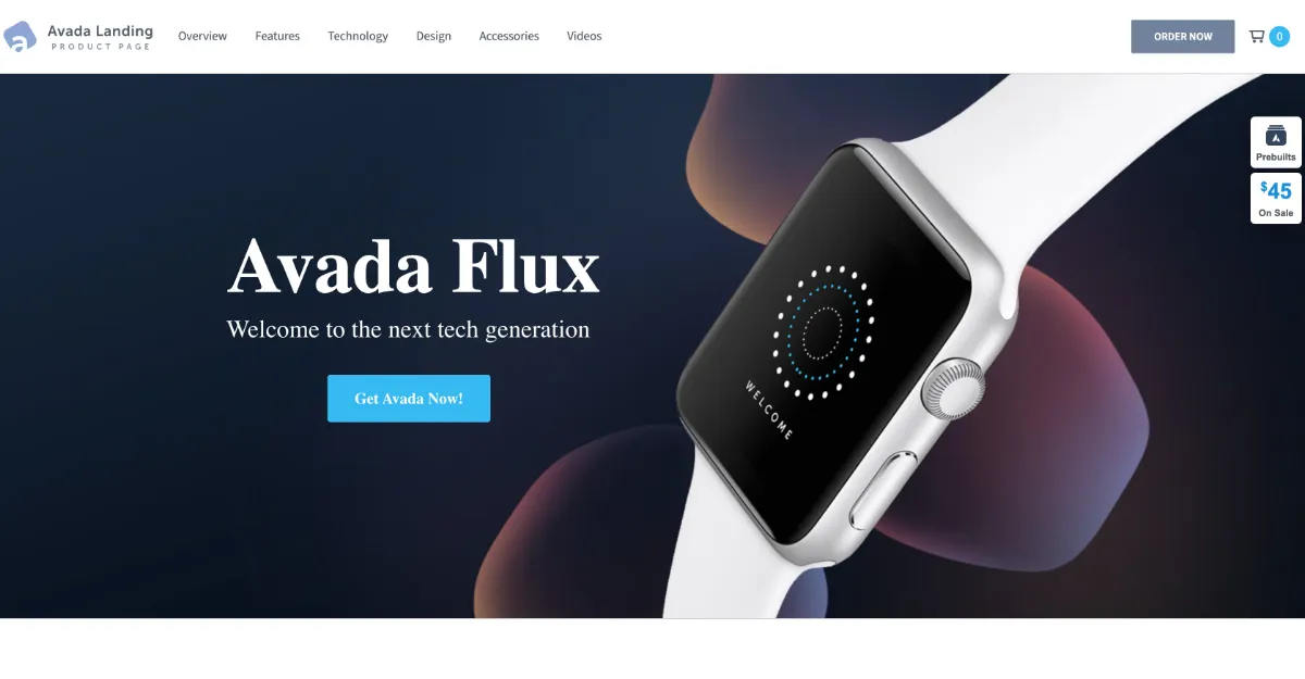 Avada Theme Landing Product Website