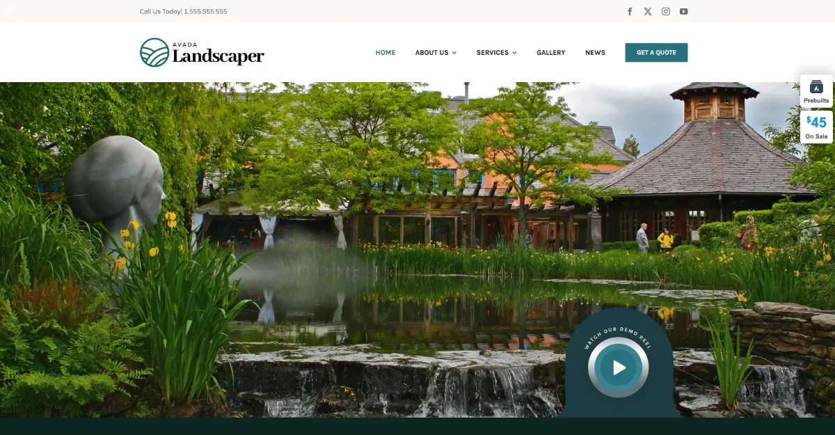 Avada Theme Landscaper Website