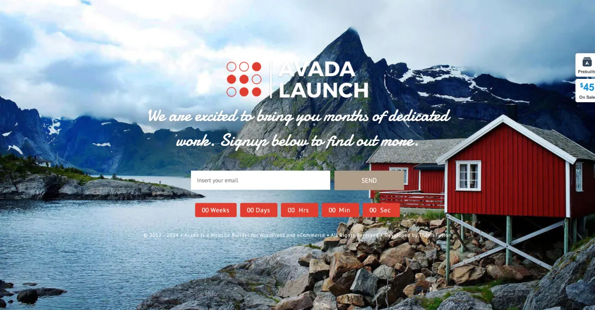 Avada Theme Launch Website