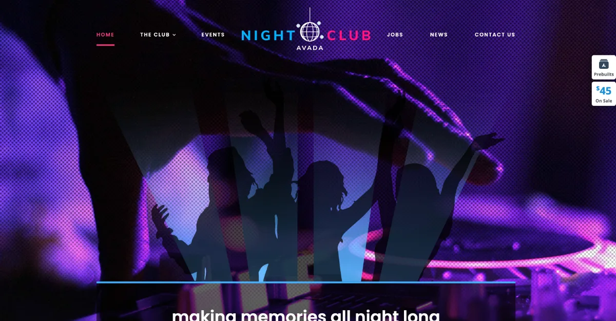 Avada Theme Nightclub Website