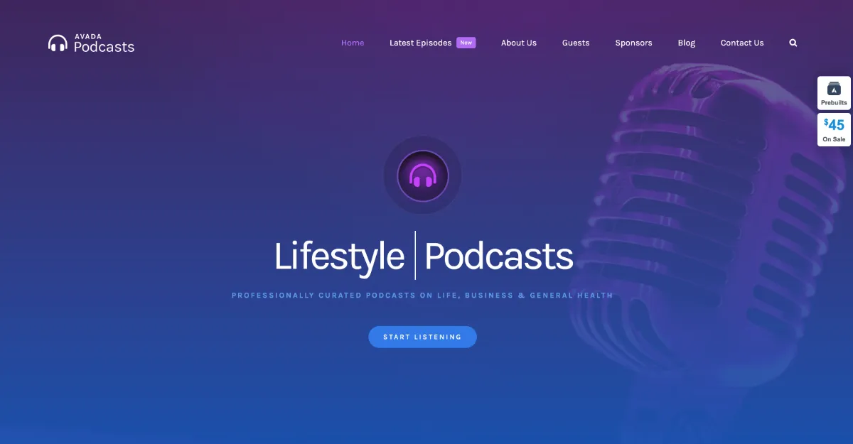 Avada Theme Podcasts Website