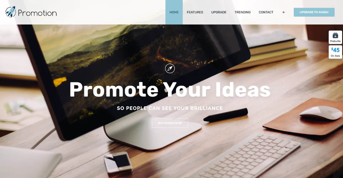 Avada Theme Promote Website