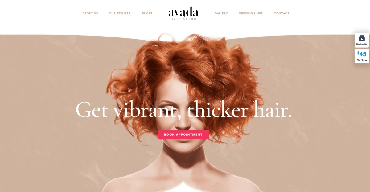 Avada Theme Salon Website