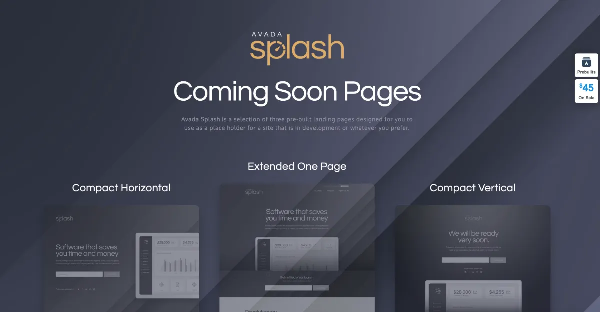 Avada Theme Splash Website