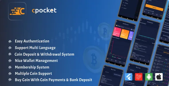 Cpocket CryptoCurrency Wallet Flutter App