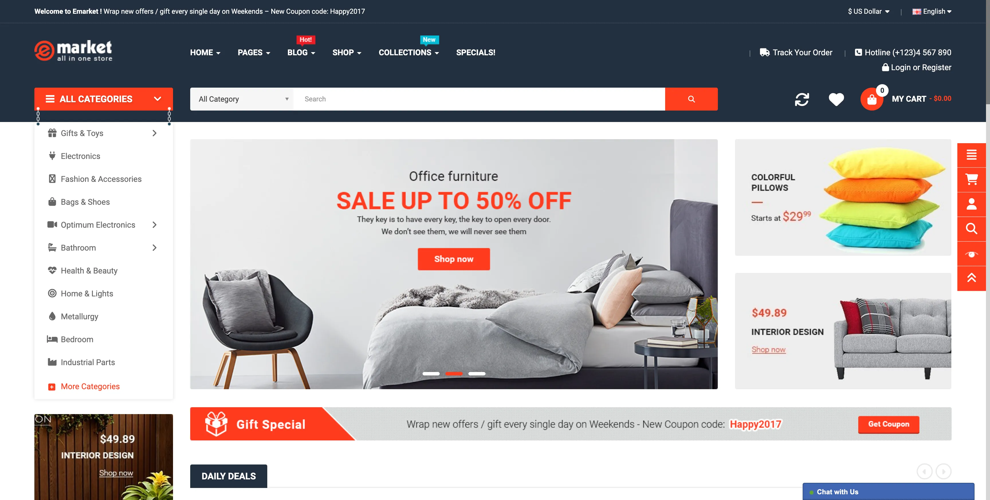 emarket Opencart Theme Home Layout 1