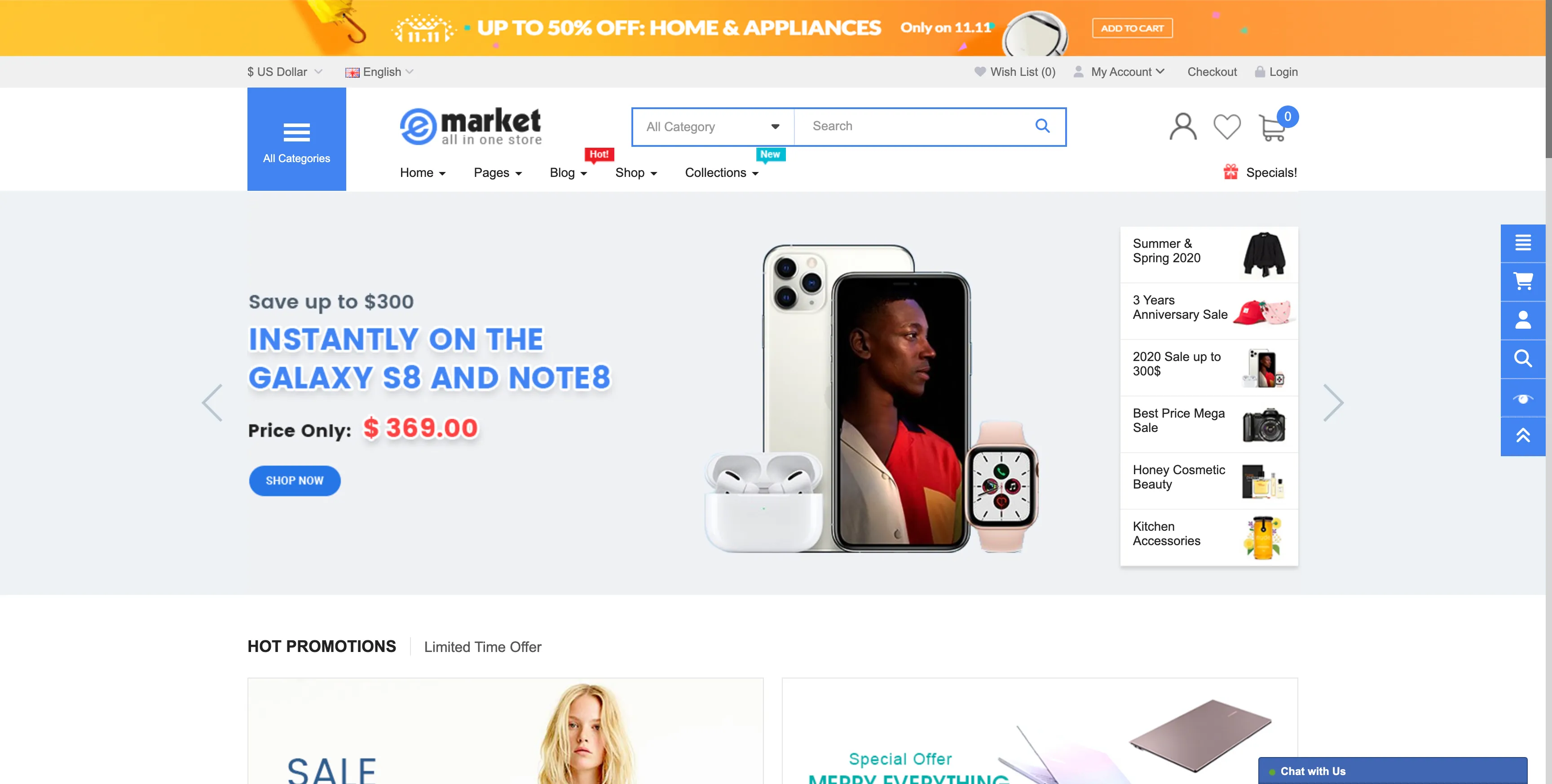 emarket Opencart Theme Home Layout 28