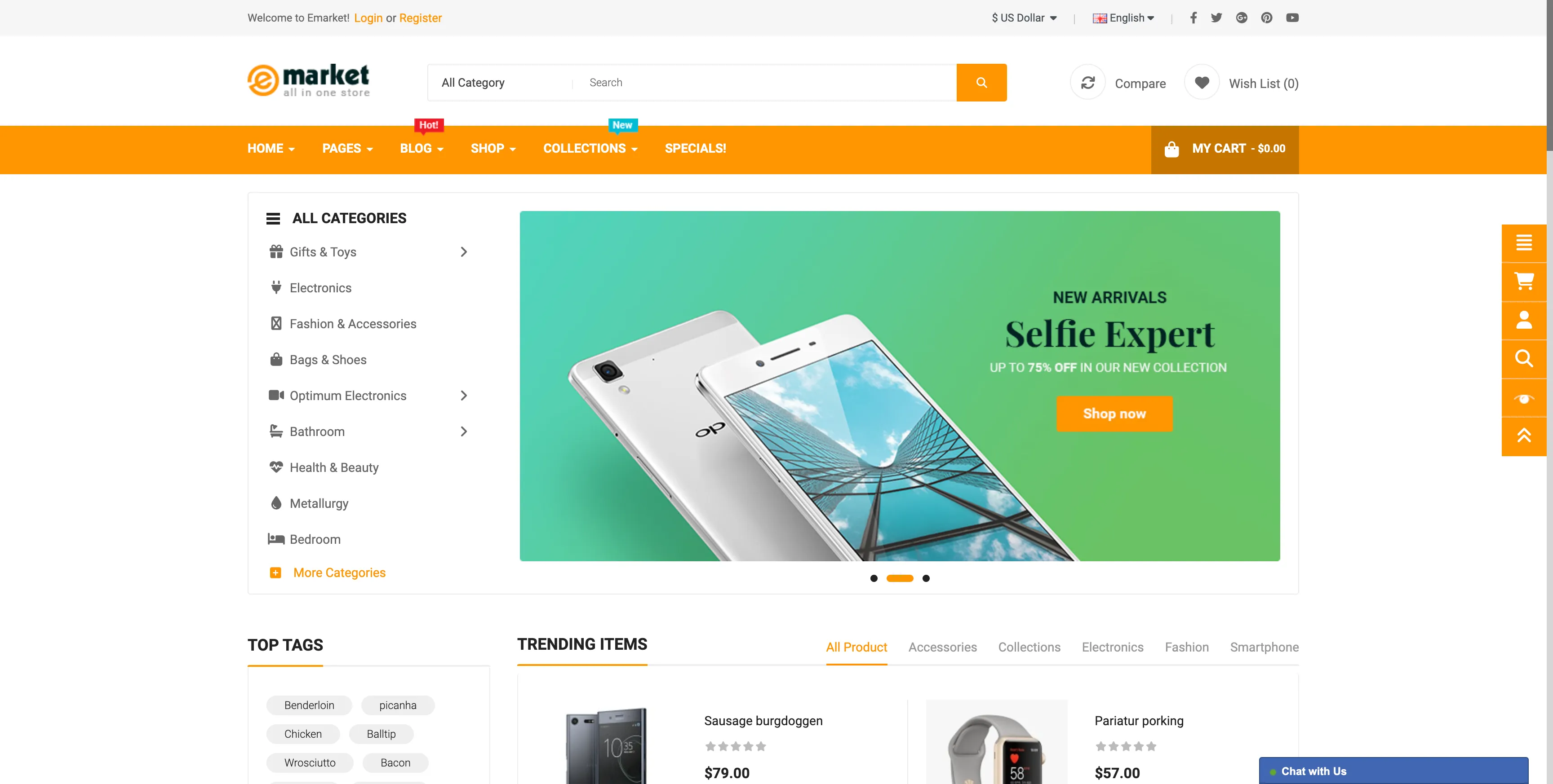 emarket Opencart Theme Home Layout 3