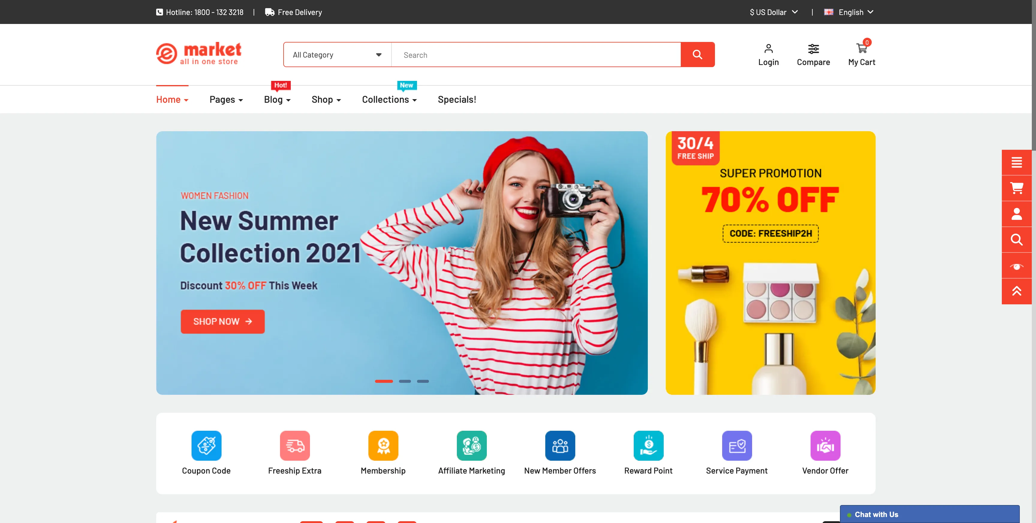 emarket Opencart Theme Home Layout 33