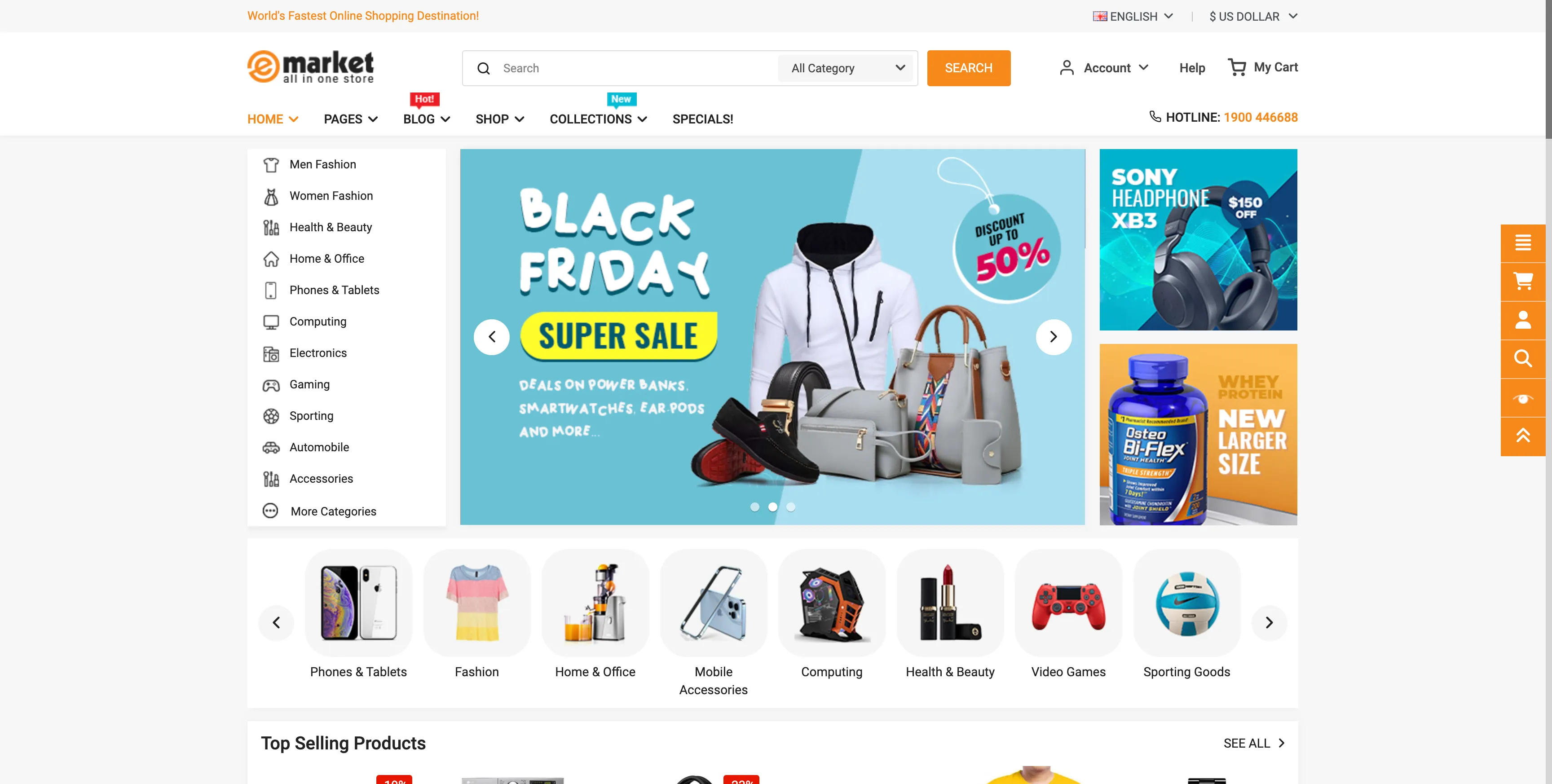 emarket Opencart Theme Home Layout 36