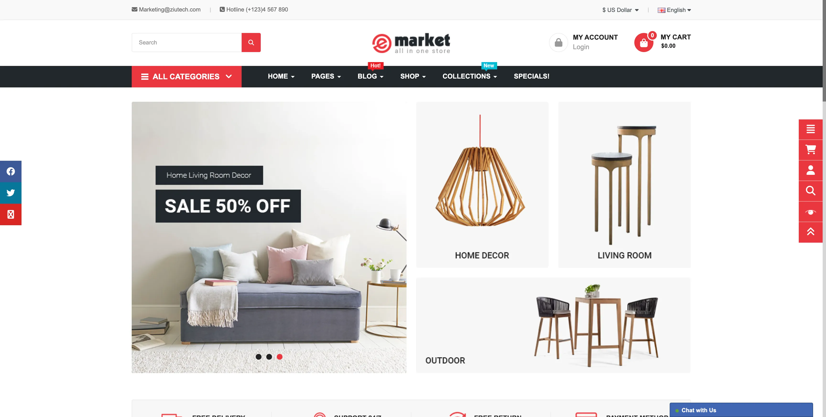 emarket Opencart Theme Home Layout 7