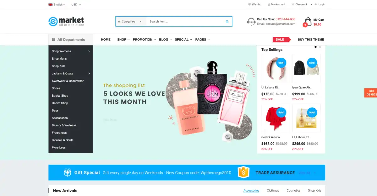 eMarket Woocommerce Theme Craft Store View Demo