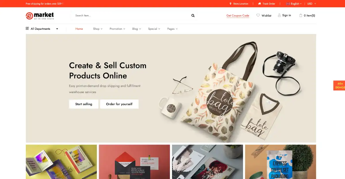 eMarket Woocommerce Theme Hot Deals View Demo