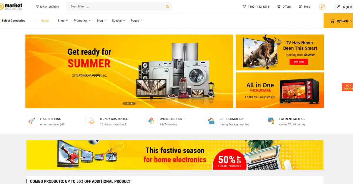 eMarket Woocommerce Theme Marketplace 12 View Demo