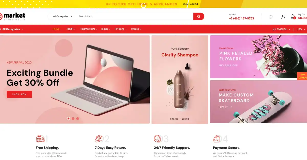 eMarket Woocommerce Theme Marketplace 9 View Demo