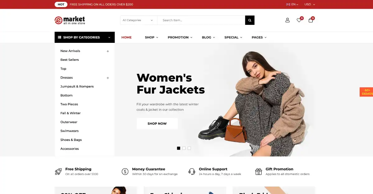 eMarket Woocommerce Theme Professional & Business View Demo