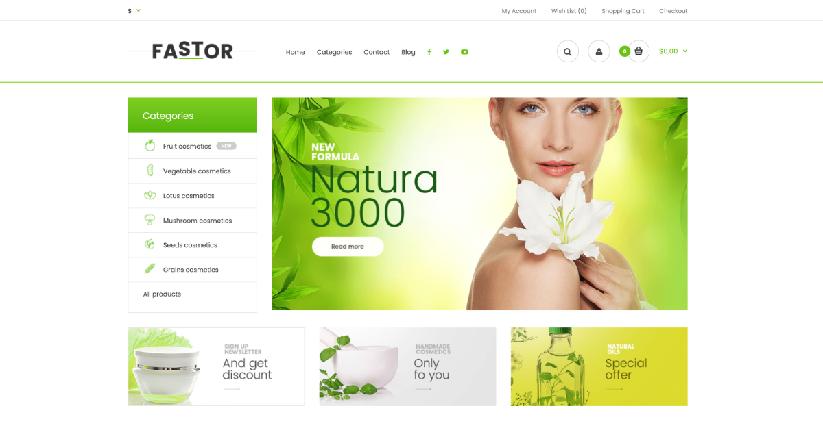 Fastor Theme Natural cosmetics