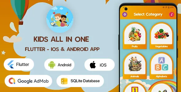 Kids All In One Learning Flutter Android iOS App