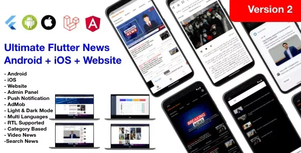 News Full App Flutter App Android iOS Website