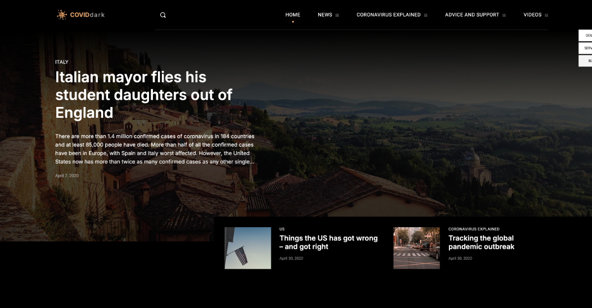 Newspaper Theme Covid Dark Pro