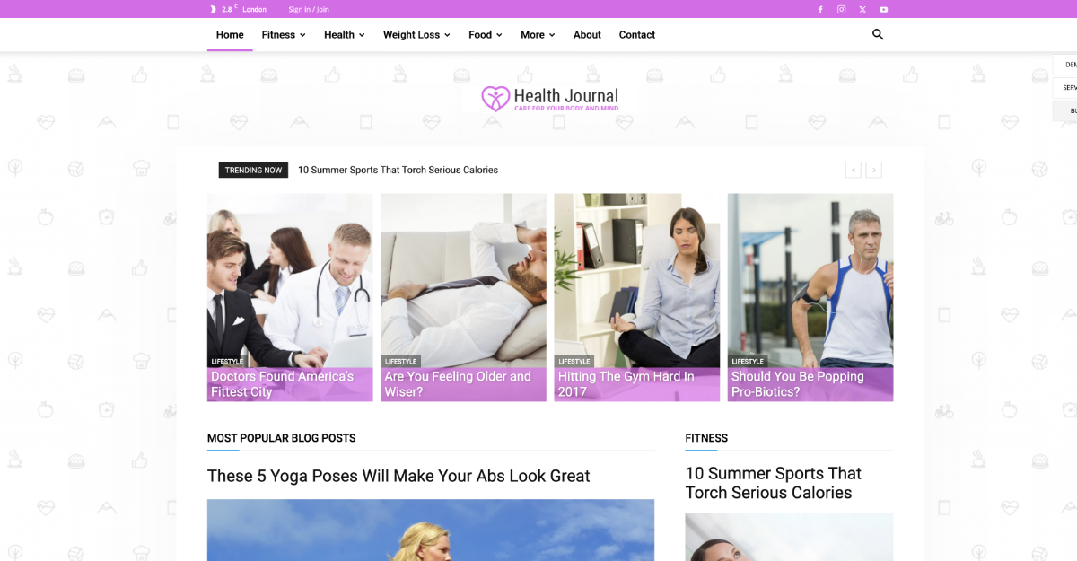 Newspaper Theme Health Blog