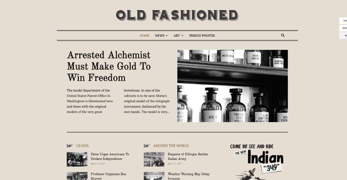 Newspaper Theme Old Fashioned