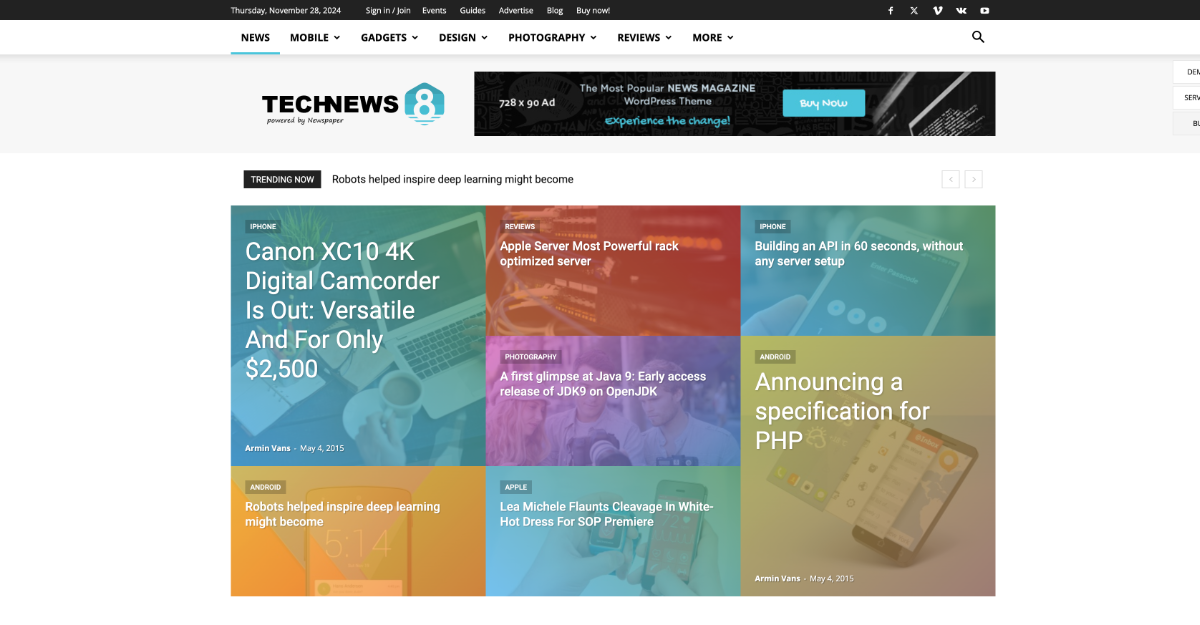 Newspaper Theme Tech News