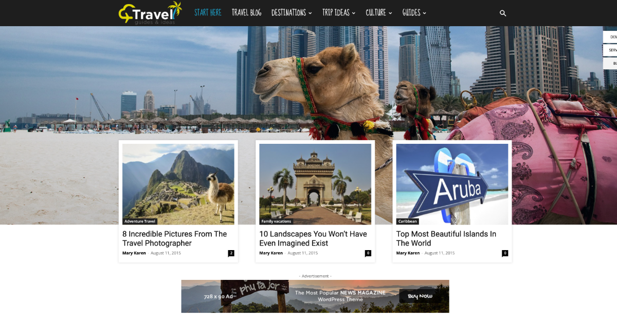 Newspaper Theme Travel Guides