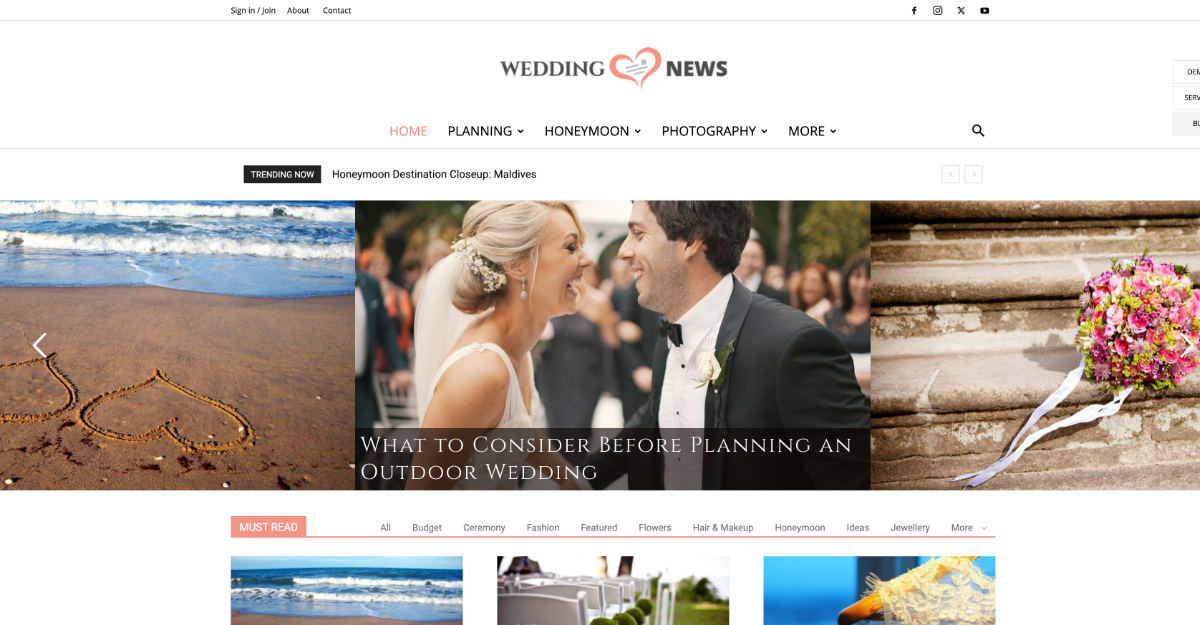 Newspaper Theme Wedding News