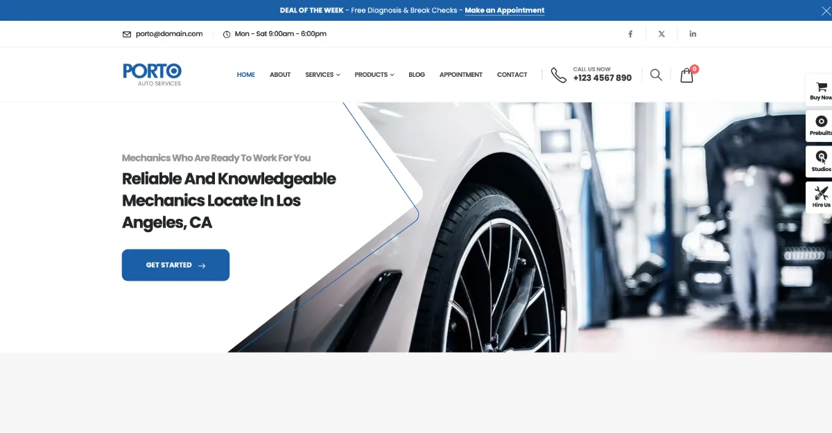 Porto Theme Auto Services