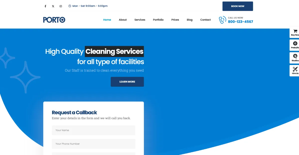 Porto Theme Cleaning Services