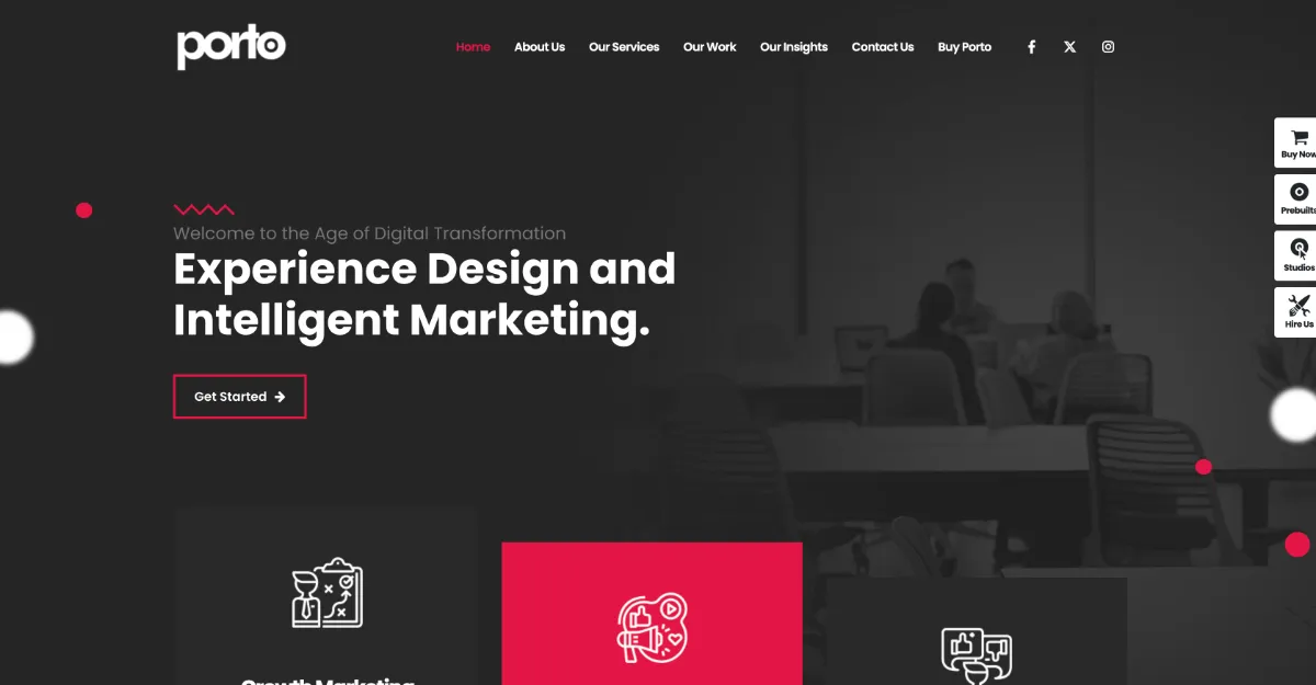 Porto Theme Digital Agency 2 Dark