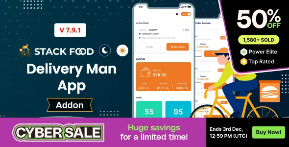 StackFood Multi Restaurant Food Ordering Delivery Man App