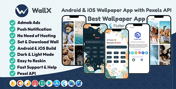 WallX Wallpaper App Flutter Admob Onesignal